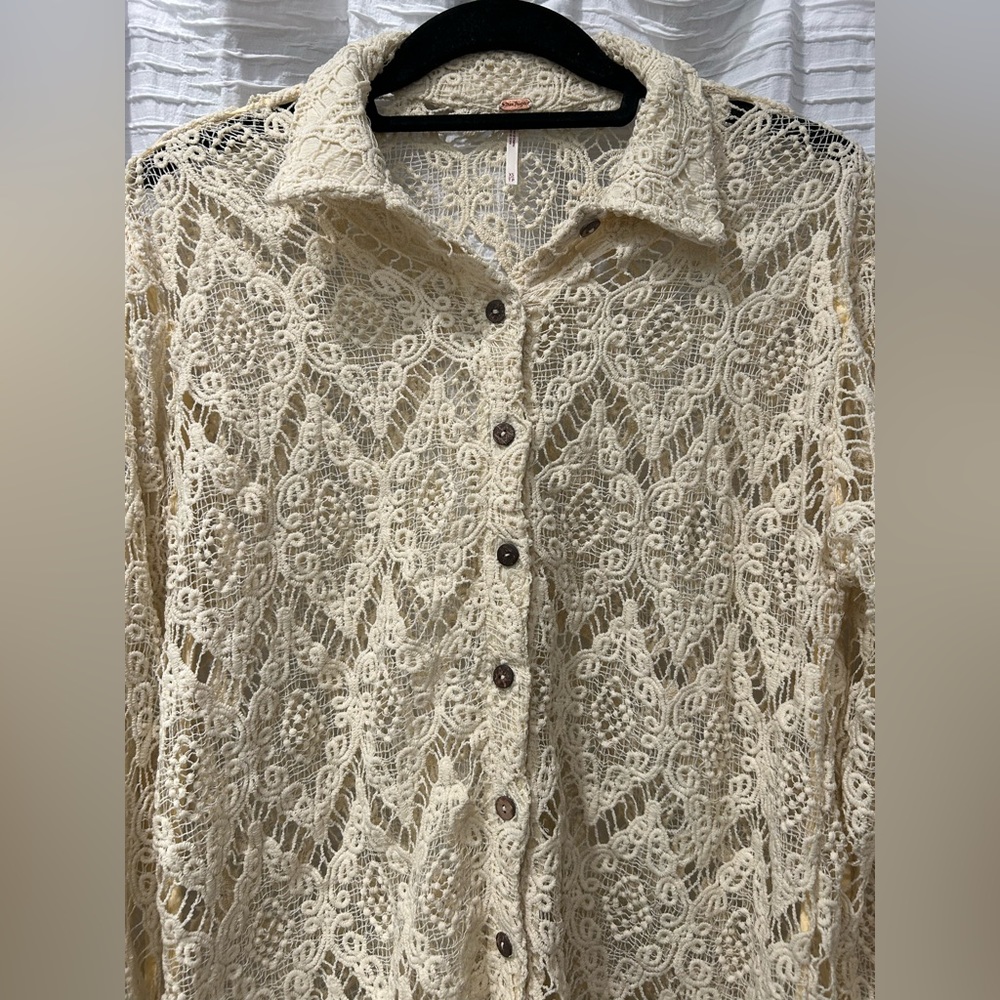 Free People Lace Button Up - Picture 4 of 5